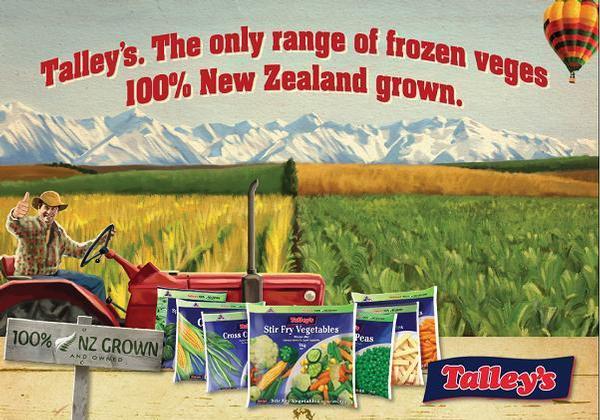 Talley's. The only range of frozen veges 100% NZ grown